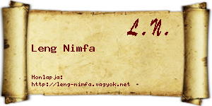Leng Nimfa névjegykártya